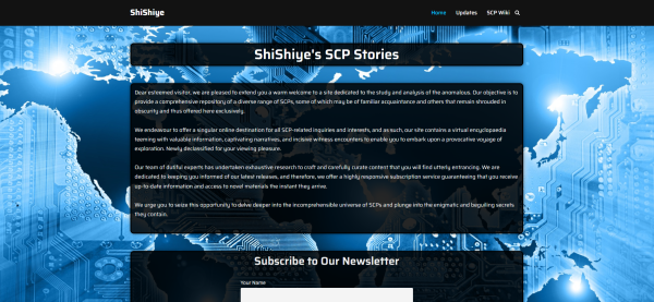 New Site Underway: ShiShiye’s SCP Stories!